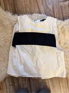 Dolce Vita White Tank Top with Black Chest Band